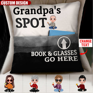 Dad Mom's Spot - Gift For Parents / Grandparents - Personalized Pocket Pillow