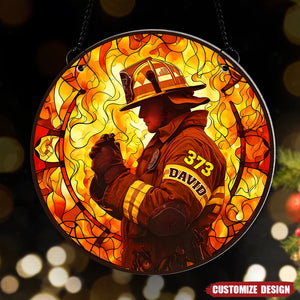 Gifts For Firefighter  - Personalized Firefighter Suncatcher Ornament