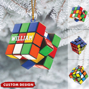 Personalized Rubiks Cube Ornament, Gift For Rubiks Cube Lovers - 2024 New Release