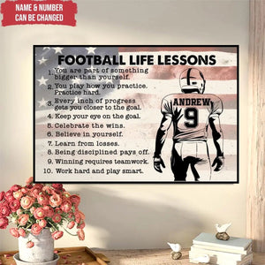 Football Life Lessons - Personalized Poster, Gift for Football Players