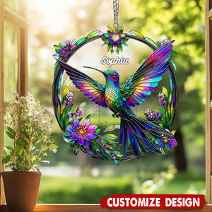 Personalized Beatiful Hummingbird Suncatcher Ornament , Gift For Bird Lovers