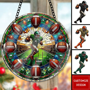 Personalized Gifts For Football Lovers Suncatcher Ornament