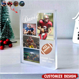 Personalized American Football Player Photo Acrylic Plaque-Gift For American Football Player