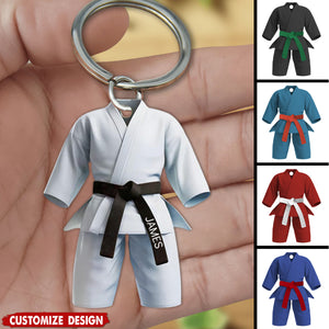 Black Belt Personalized Keychain - Gift For Karate,Jiu-Jitsu Lovers