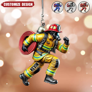 2024 New Release - Personalized Firefighter Acrylic Ornament – Best Gift For Christmas