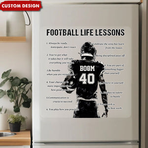 Personalized American Football Life Lessons Decal - Gift For American Football Lovers