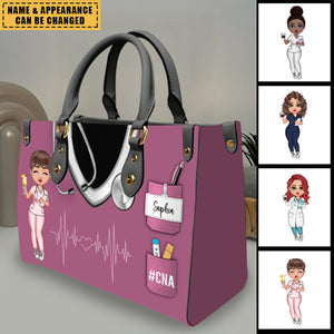 Nurse Life Pretty Doll Nurse Personalized Leather Handbag