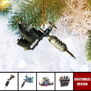 Personalized Tattoo Machine Ornament Gift For Tattoo Artist Christmas Gift For Tattoo Lover - 2024 New Release