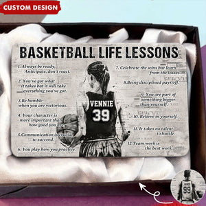 Personalized Basketball Life Lessons Wallet Card - Gift For Basketball Lovers