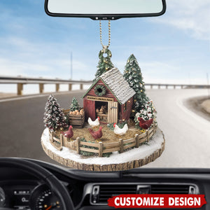 Personalized Dreamy Chicken Farm Car Ornament-Gifts For Chicken Lovers