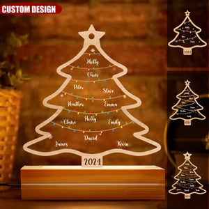 2024 New Release - Wish You A Wonderful Christmas - Personalized Acrylic LED Night Light - Gift For Family Members