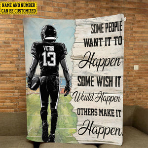 Personalized Football Fleece Blanket - Gift For Football Lovers