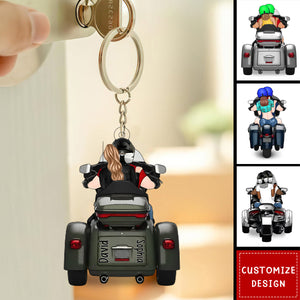 Personalized Motorcycle Lovers For Couples Acrylic Keychain-Gift For Motorcycle Lovers