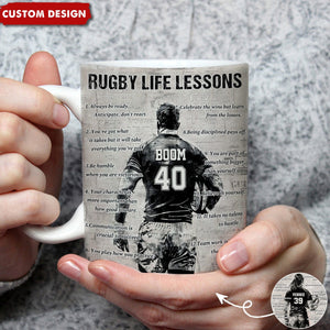 Personalized Rugby Life Lessons Mug - Great Gift For Rugby Lovers