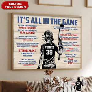 It's All In The Game - Personalized Boy Girl Cricket Poster - Gift For Cricket Lovers