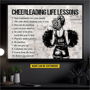 Personalized Cheerleading Life Lessons Girl Poster-Gift For Cheerleading Lovers