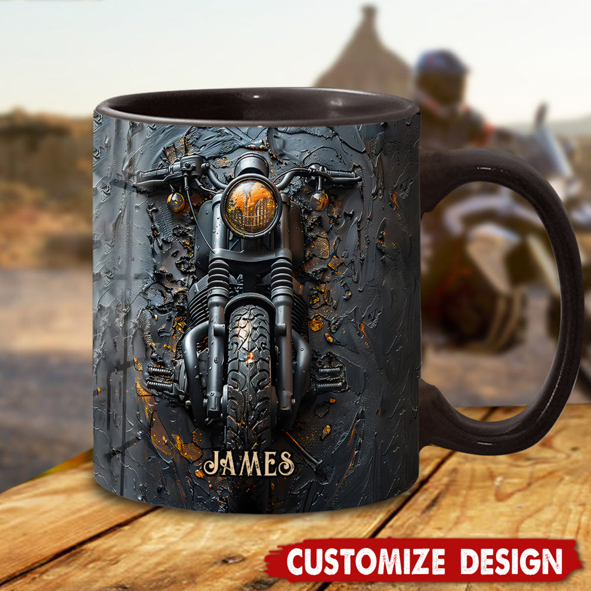 Never Underestimate An Old Man With A Motorcycle - Personalized Biker Accent Mug