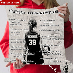 Personalisiertes Volleyball-Lebenslektionen-Kissen-Geschenk für Volleyball-Liebhaber