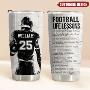 Personalized American Football Life Lessons Tumbler - Gift For American Football Lovers