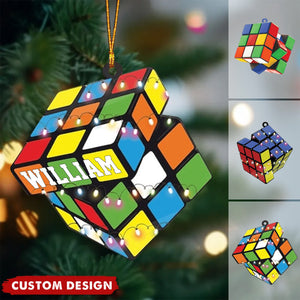 Personalized Rubiks Cube Ornament, Gift For Rubiks Cube Lovers - 2024 New Release