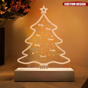 2024 New Release - Wish You A Wonderful Christmas - Personalized Acrylic LED Night Light - Gift For Family Members