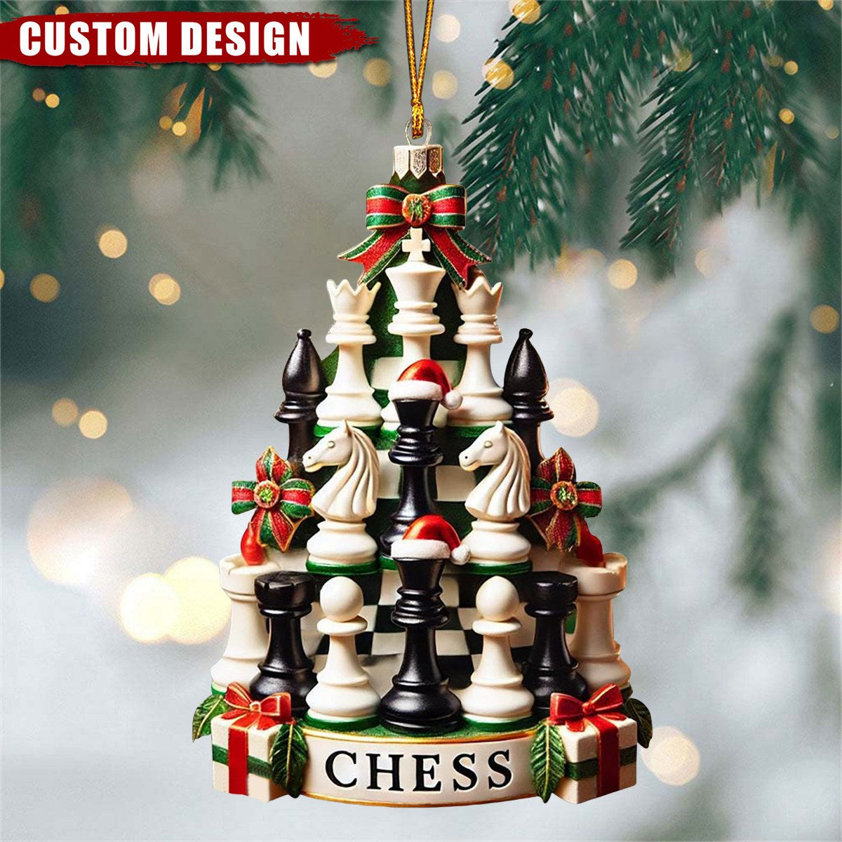 Personalized Chess Christmas Ornament - Gift For Chess Lovers - 2024 New Release