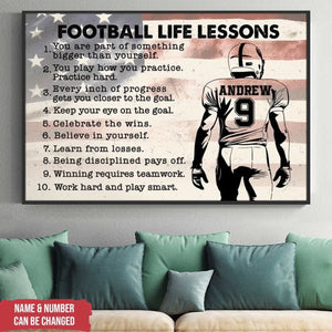 Football Life Lessons - Personalized Poster, Gift for Football Players