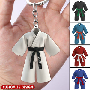 Black Belt Keychain - Personalized Gift For Karate,Jiu-Jitsu Lovers