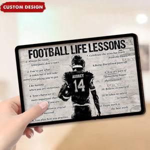 Personalized Football Life Lesson 2-Layered Wooden Plaque - Gift For Football Lovers