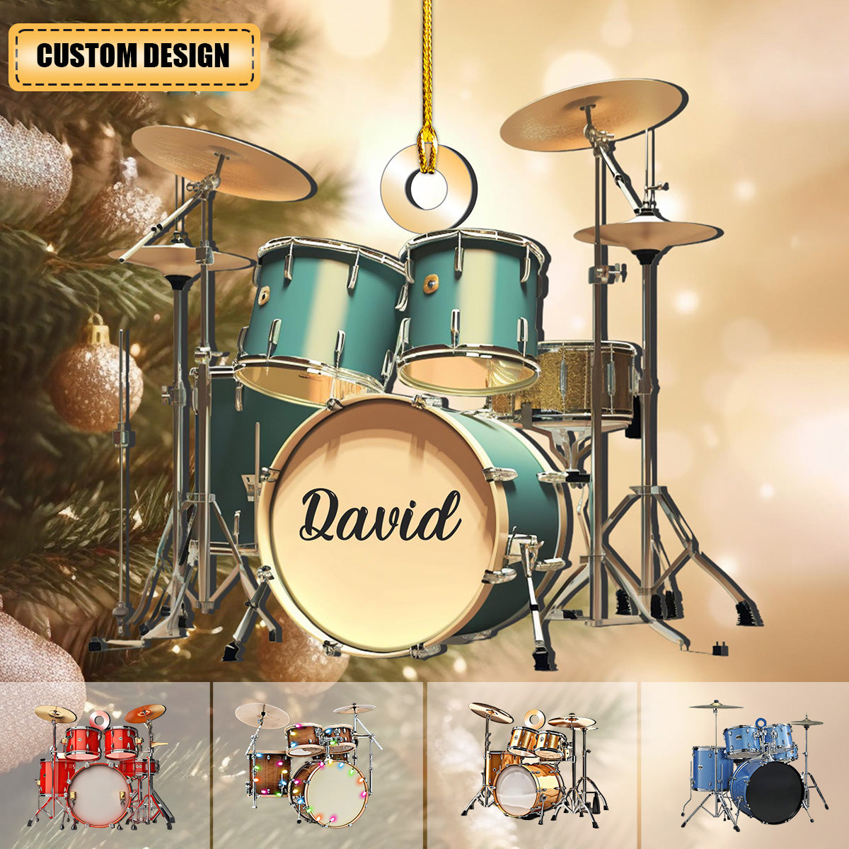 Personalized Drum Set Christmas Ornament Gift For Drummer Player - 2024 New Release