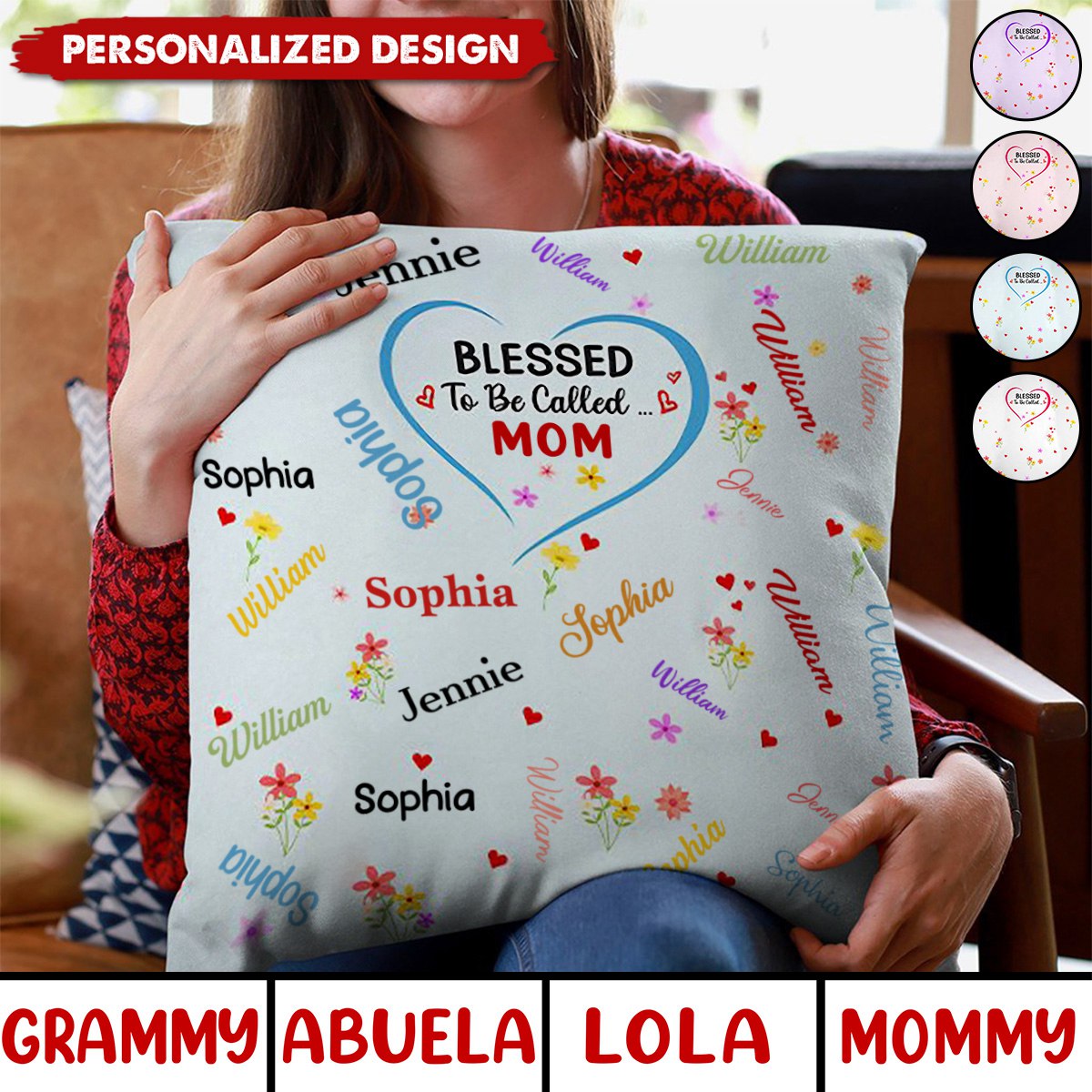 Bless To Be Called Grandma Nana Mom - Personalized Pillow