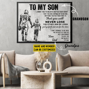 To My Son Love You For The Rest Of Mine-Personalized Poster-Gift For Football Lovers, Gift For Son From Dad