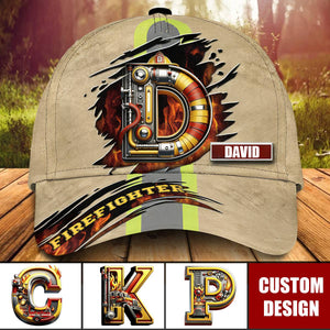 Personalized Firefighter With Alphabet Classic Cap - Gift For Firefighters