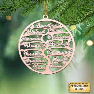 Personalized Family Tree ornament with 1-13 Name Tree of Life ornament Christmas Gift for Mom Grandma