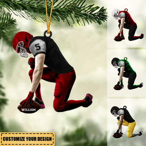 Personalized American Football Custom Acrylic Car / Christmas Ornament - Gift For Football Fans