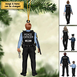 Police Family - Personalized Police Officer Acrylic Christmas / Car Hanging Ornament