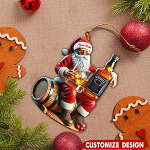 Personalized Whiskey Santa Christmas Ornament Gift For Whiskey Lovers-2024 New Release