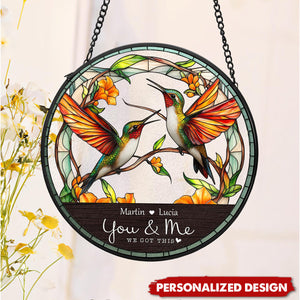 Hummingbird Couple-Personalized Suncatcher-Gift For Couple