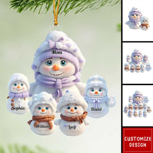 Personalized Snowman Christmas Ornament - Gift For Mom,Grandma