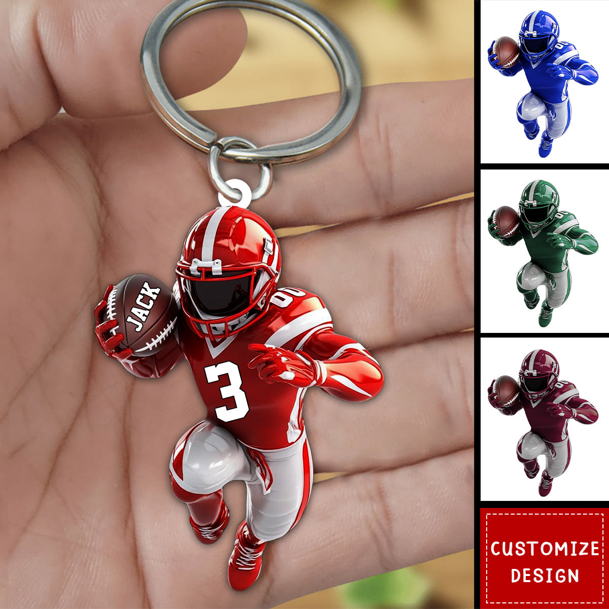 American Football Personalized Keychain - Gift For American Football Lovers