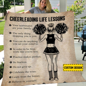 Personalized Cheerleading Girl Life Lessons Blanket,Gift For Cheerleading Lovers