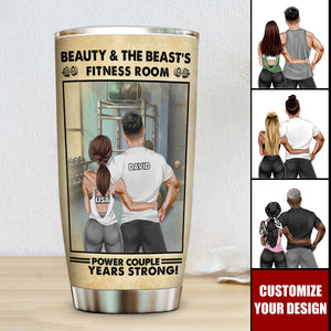 Gym Couple Beauty And The Beast's Training Center - Personalized Couple Tumbler