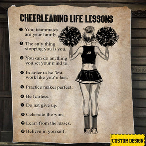 Personalized Cheerleading Girl Life Lessons Blanket,Gift For Cheerleading Lovers