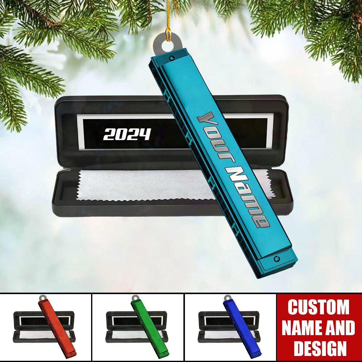 Personalized Harmonica Christmas Ornaments Gifts for Harmonica Player Music Lover - 2024 New Release