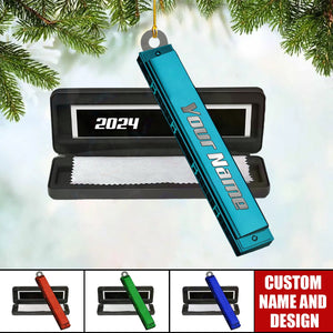 Personalized Harmonica Christmas Ornaments Gifts for Harmonica Player Music Lover - 2024 New Release