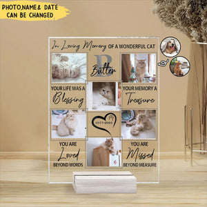 Custom Photo In Loving Memory Of A Wonderful Dog/Cat - Pet Memorial Gift, Sympathy Gift - Personalized Vertical Rectangle Acrylic Plaque