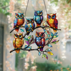 Colorful Owl Suncatcher-Perfect Gift for Animal Lovers, Friends, Family