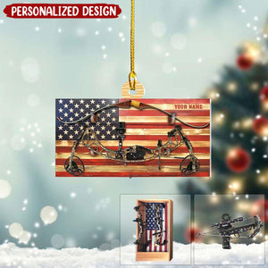 2024 New Release Personalized Archery Hunting American Flag Ornament-Gifts For Hunters