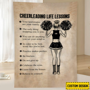 Personalized Cheerleading Girl Life Lessons Blanket,Gift For Cheerleading Lovers