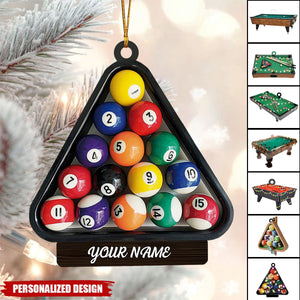 2024 New Release Personalized Billiard Holiday Christmas Ornament-Gifts For Pool Balls Lovers